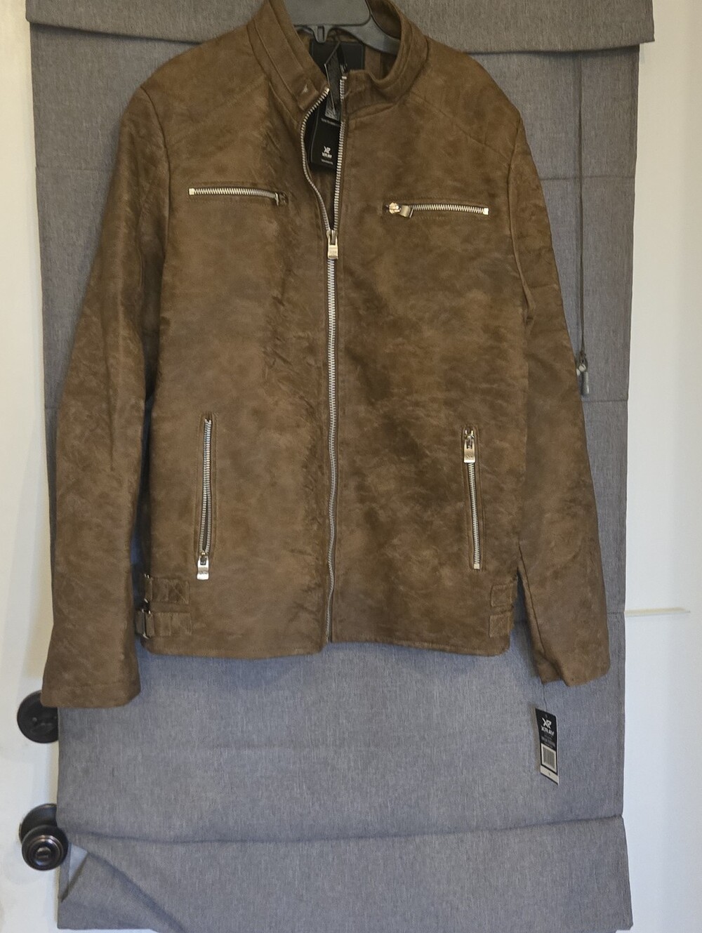 XRAY JEANS polyurethane leather jacket NWT Mens Small * Fur Lined
